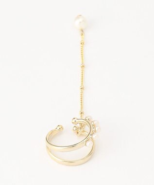 J.PRESS LADIES 【WEB限定】3way チャーム付き パール イヤカフ リング ホワイト系