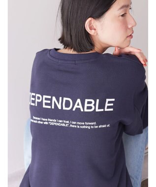 AMERICAN HOLIC デザインスリーブロゴスウェット Navy