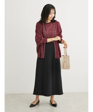 Green Parks ・ＥＬＥＮＣＡＲＥ　ＤＵＥバックパールシアー５分ニット Bordeaux