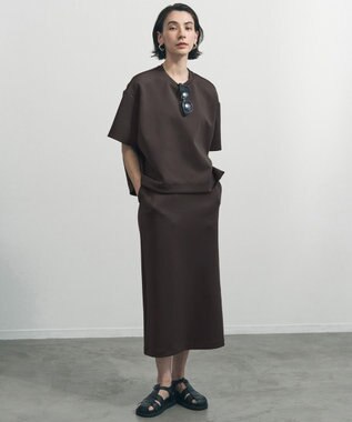 UNFILO BEAUTY FORM JERSEY light Iラインスカート チャコール