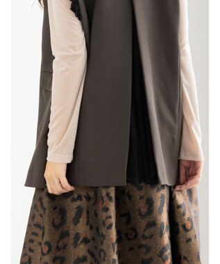 Te chichi レースドッキングテーラードジレ ダークブラウン