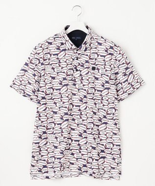 23区GOLF 【MEN】【キングサイズ/吸水速乾/UVカット】YELL総柄プリントポロシャツ ネイビー系5