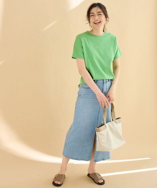 ANY 【新色追加/10色展開/洗濯機可/UVケア/接触冷感】プレミアムベーシック半袖Tシャツ グリーン