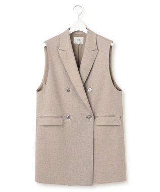 23区 【セットアップ対応】リネン ミックスツイード ジレ ベージュ系