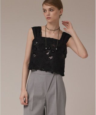GRACE CONTINENTAL チュール刺繍トップ