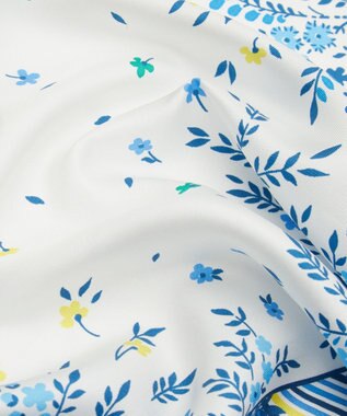 LIBERTY. ホープ スプリングス 45x45 シルク スカーフ ブルー