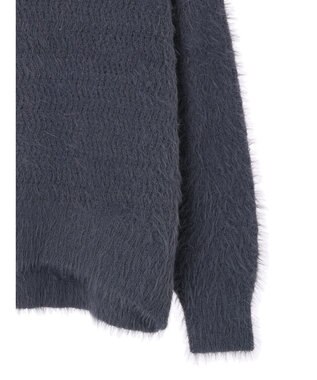 earth music&ecology ゆるモヘアライクレースニット Charcoal Gray