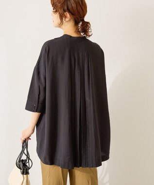 AMERICAN HOLIC 【WEB限定】接触冷感バンドカラーシャツチュニック Black