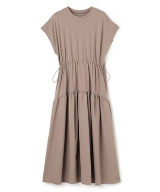 UNFILO L BEAUTY-FORM T コンビティアード ワンピース モカ×モカ