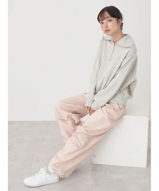 earth music&ecology ハーフＺＩＰスウェット Light Gray Mixture
