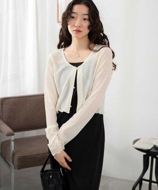 WEGO 【紫外線対策】シアーカーディガン ホワイトアイボリー