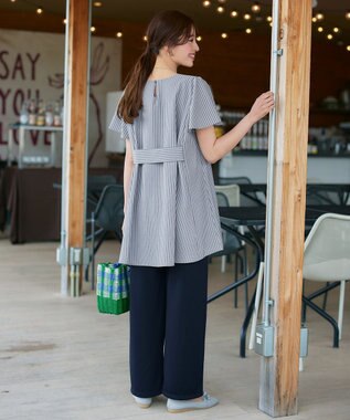 Tiaclasse 【洗える・接触冷感・紫外線ケア・サラごこち】選べるパンツ(テーパード/ワイド） ネイビー：ワイド