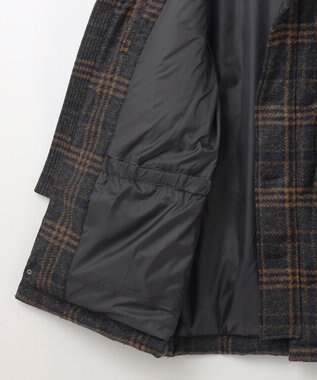 JOSEPH ABBOUD MOUNTAIN 【イタリア素材/ECOファー/9ポケット/ダウン】スライバーチェックダウン コート グレー系4