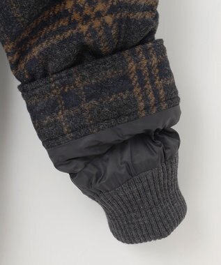 JOSEPH ABBOUD MOUNTAIN 【イタリア素材/ECOファー/9ポケット/ダウン】スライバーチェックダウン コート グレー系4