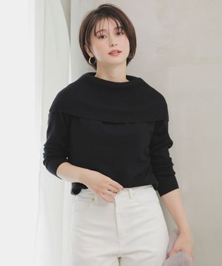 ANY SIS 【WEB・一部店舗限定】オフショルダー ニット ブラック