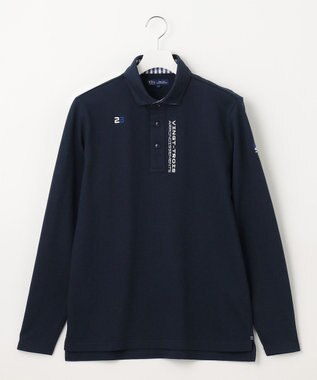 23区GOLF 【MEN】【UVケア 】ベーシック 長袖ポロシャツ ネイビー系