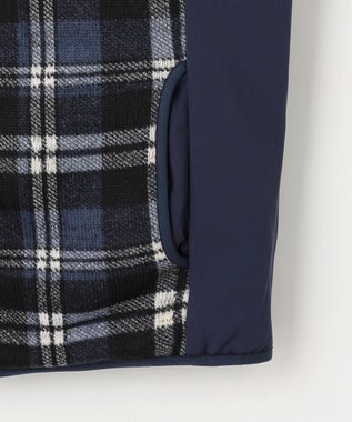 23区GOLF 【MEN】両面使える！チェック×無地 ダウンベスト ネイビー系