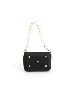 UNBILLION VERYコラボ ペルケ perche / 牛革パールハンドルジャバラウォレット ブラック