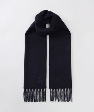 AURORA LANVIN COLLECTION ランバン コレクション カシミヤ 無地マフラー（幅30cm) ネイビー