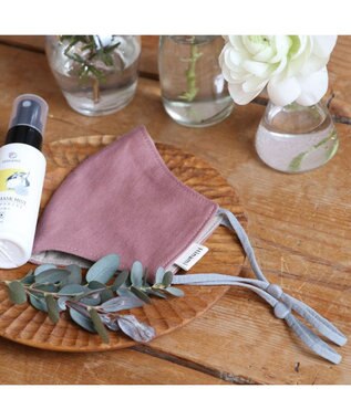 Mother garden 【Hinami】 抗菌 リバーシブル マスク 《ローズルージュ×ライトベージュ》【Sサイズ/Mサイズ】 ピンク（淡）