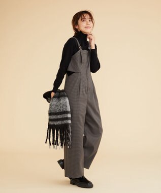 Feroux 【古畑星夏さん着用】チェック オールインワン グレー系2