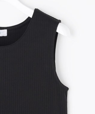 J.PRESS LADIES S 針抜きフライス ノースリーブ カットソー ブラック系