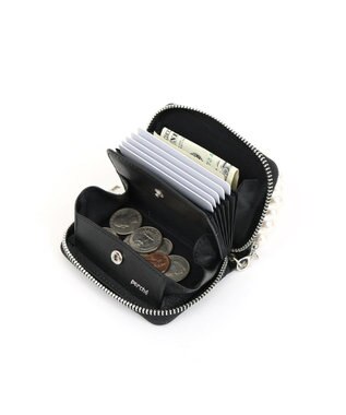 UNBILLION VERYコラボ ペルケ perche / 牛革パールハンドルジャバラウォレット ブラック