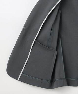 J.PRESS LADIES L 【セットアップ対応・洗える】DRYウーステッド ノーカラー ジャケット グレー系