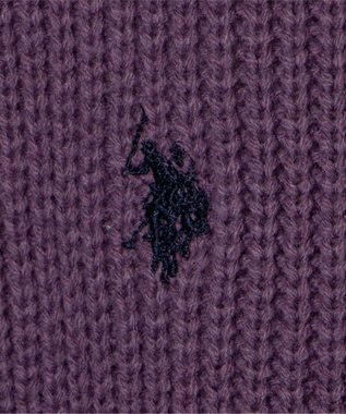 WEGO U.S. POLO ASSN.|別注畔編みハーフジップセーター パープル
