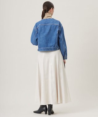 ICB L 【洗える】サテンワックスヴィンテージ フレアスカート トープ系