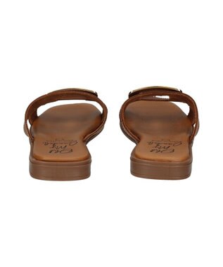 INTER-CHAUSSURES 【Oh my Sandals】メタルバックルフラットサンダル ブラウン