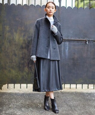 J.PRESS LADIES 【WEB限定・洗える】BARTOLOZZI ポリエステルレザーII スカート ブラック系