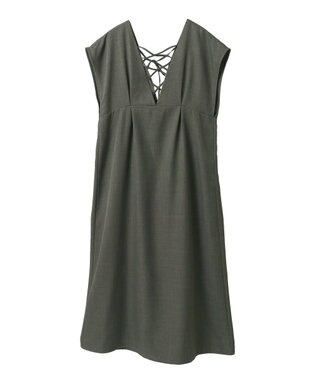 Green Parks フレンチスリーブレースアップジャンスカ Mocha