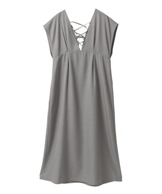 Green Parks フレンチスリーブレースアップジャンスカ Light Gray