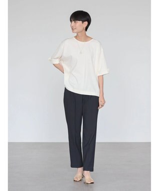 AMERICAN HOLIC 接触冷感バックタック袖折り返しカットプルオーバー Off White