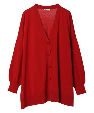 CRAFT STANDARD BOUTIQUE UVカット/接触冷感/マシンウォッシャブル/Vネックビッグニットカーディガン Red