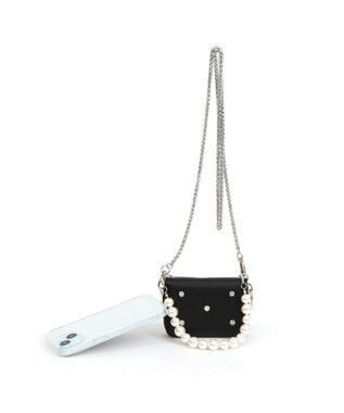 UNBILLION VERYコラボ ペルケ perche / 牛革パールハンドルジャバラウォレット ブラック