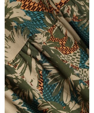 Green Parks ■ＥＳＣＡＲ　フラワーＭＩＸｐｔティアードワンピース Khaki