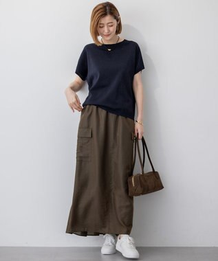 23区 【洗える】レーヨンポリエステルストレッチ プルオーバー ラメニット ネイビー系