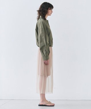 BEIGE， 【洗える】TAMARIX / ストレッチチュールIラインスカート Beige