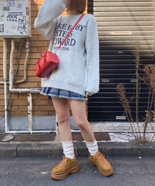 WEGO ハトメハンドルミニボストンショルダー レッド