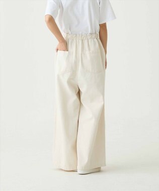 caqu FS linen relax pants コットンリネンリラックスワイドデニム ecru