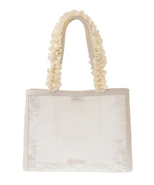 Maison de FLEUR メッシュレーススクエアトートバッグ Ivory