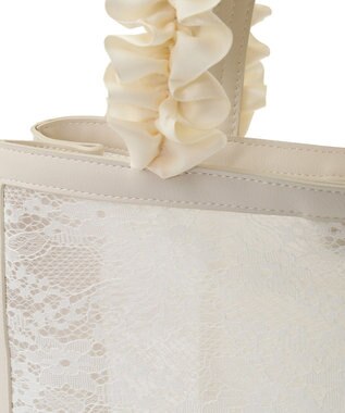 Maison de FLEUR メッシュレーススクエアトートバッグ Ivory