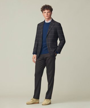 J.PRESS MEN トリートメントウール キャバルリーツイル スラックス ダークブラウン系