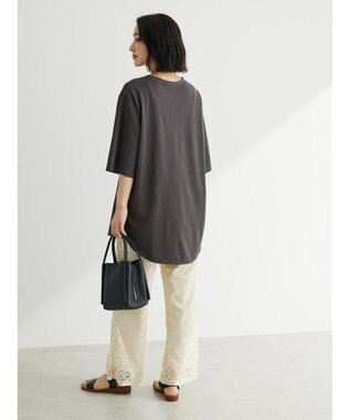 Green Parks 汗じみ防止５分袖チュニック Off White