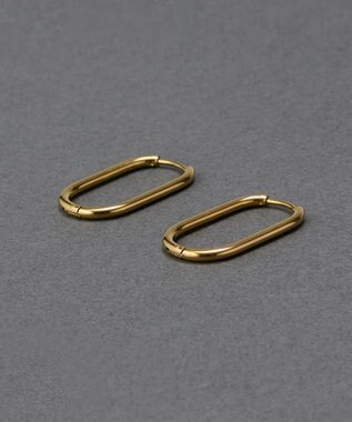 Phoebe 〈金属アレルギー対応〉グラムオーバルフープピアス　ゴールド　楕円型/オーバル/ステンレス ゴールド