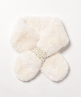 UNBILLION カシュネ cache nez / フェイクファーパールベルト付マフラー