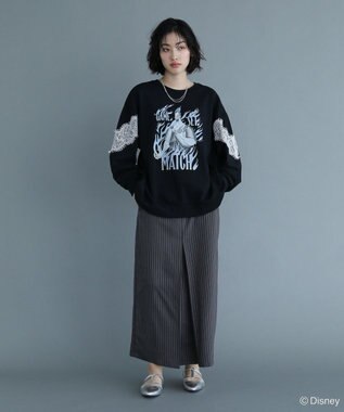 Green Parks VILLAINS/レースドッキングプリントスウェット White