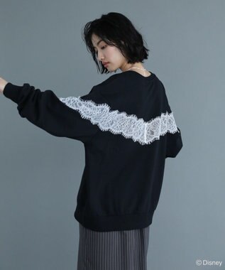 Green Parks VILLAINS/レースドッキングプリントスウェット White